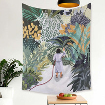 Cartoon Small Tapestry Green Plant Background Cloth Tapestry Mural - $17.90+