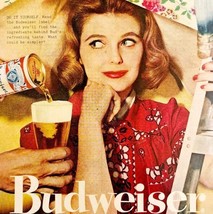 1958 Budweiser Beer Beautiful Woman Advertisement Life Magazine Brewery ... - $468.48 MXN