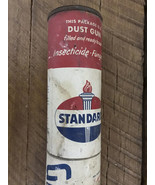 Vintage Standard Gas Station &amp; Oil Garden Dust Can Tube Advertisement RARE - $26.81