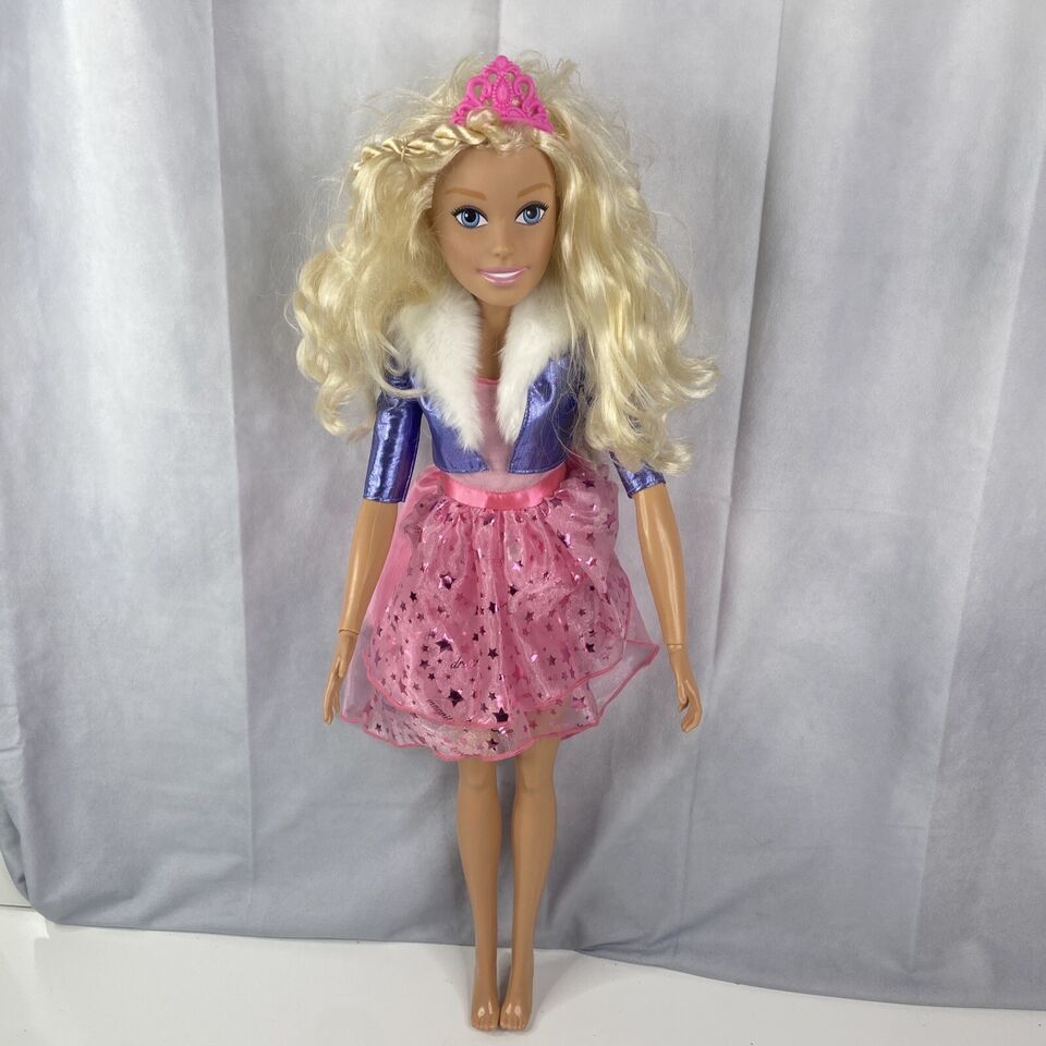Primary image for 2013 Mattel Large 28” Tall Collectible My Size Barbie Doll Pink Dress
