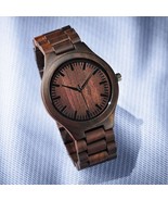 Hammacher Naturalist&#39;s Walnut Watch Hamlin 15 piece wood bezel Wristwatch - $64.95 CAD