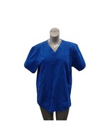 Carhartt V Neck Medical Scrub Top Size Medium Blue Short Sleeve Cotton B... - $10.86 CAD