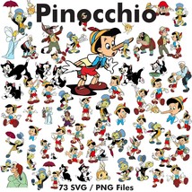 73 Cartoon Pinocchio Files SVG / PNG - $3.50