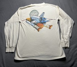 1983 World Class Space Shuttle Long Sleeve Tshirt Vibrant RARE size M Creme - £29.58 GBP