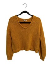 MADEWELL Womens Sweater Gold Balloon Sleeve Pullover V-Neck Sz XS - £10.64 GBP