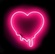 New Dripping Heart Bleeding Acrylic Pink Color Neon Sign 20&quot;X16&quot; - £123.06 GBP