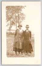 RPPC Two Young Ladies Cute Hats And Coats Long Pine Nebraska Family Postcard A33 - £11.82 GBP