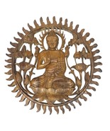 Wooden Hand Carved Wall Hanging Buddha Sculpture Statue Panel Relief Pla... - $1,102.52 MXN