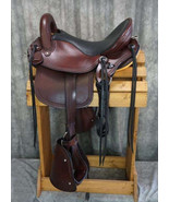 Endurance seat saddle 16&quot;on Eco-leather buffalo Brown color drum dye fin... - $607.55