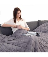 Breathable Weighted Blanket for Adult (15 lbs, 60&quot;x 80&quot;, Dark Grey, Quee... - £38.88 GBP