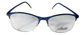 Silhouette SPX 1586 51-16 Womens Blue Half-Rim Eyeglasses Lightweight Frame - $130.49