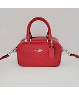 Coach CW190 Satchel Crossbody Crinkled Patent Leather Red Small Handbag - $162.05