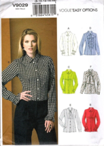 Vogue Easy Options V9029 Misses 16 to 24 Button Up Blouse Uncut Sewing P... - £18.20 GBP