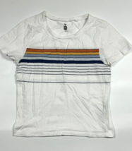 Me To We Essentials 90s Cropped White Rainbow Tee Shirt Size XS - £12.69 GBP