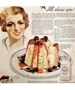 Pillsbury Flour Cherry Pudding 1933 Advertisement Full Page Lithograph DWU1 - $39.99