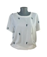 Ann Taylor Loft Outlet Women&#39;s White Toucan Print Top Blouse Shirt Size ... - $27.10 CAD