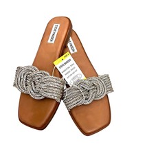 Steve Madden Womens Size 8 Sandal Rhinestone Bling Knot Strap Silver Sli... - $28.41 CAD