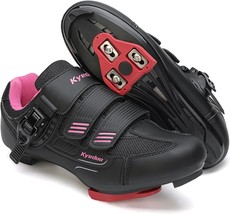 Ladies Indoor Cycling Road Bike Bicycle Riding Biking Shoes With Pre-Installed - £59.27 GBP