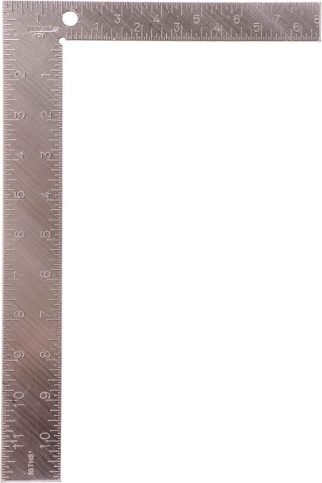 Johnson Level &amp; Tool 430 Steel Carpenter Square, 8&quot; x 12&quot;, Silver, 1 Square - $12.31