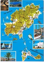 Spain Postcard Isla Ibiza Island Baleares Map - £1.70 GBP