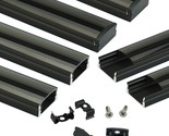 6Pack 3.3Ft/1M Black Led Channel System With Smoky Black Cover Lens,Alum... - $42.99