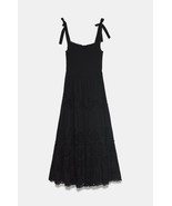Zara Midi Dress With Straps Black Size Small - $69.90