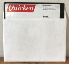 Vintage 1987 Quicken Intuit Program Floppy Disk Apple lle llc llgs plus - $59.99