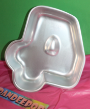 Wilton Number Four Silver Aluminum Metal Mold Baking Party Pan Decoratio... - $19.79