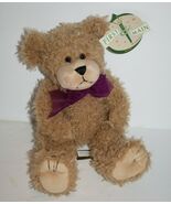 First &amp; Main Scraggles Baby Teddy Bear Purple Bow Curly Tan Plush 1924 S... - $15.85