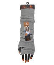 Cable Knit Women&#39;s Arm Finger Warmers With Thumb Holes Light Gray New 15... - £9.90 GBP