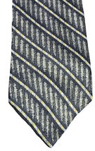 cK Calvin Klein Mens Green Gray Black Stripe Silk Neck Tie Necktie  - £3.79 GBP