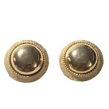 Vintage Gold-Tone Button Earrings Clip-on Retro - $184.53 MXN