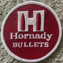 HORNADY BULLETS Red Iron Sew On Embroidered Ammunition Advertisement Patch - $10.00