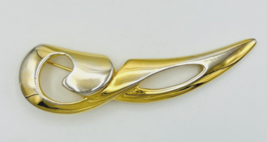 Vintage Modernist Signed GIVENCHY Paris New York Gold Tone Pin Brooch - $31.68