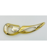 Vintage Modernist Signed GIVENCHY Paris New York Gold Tone Pin Brooch - £25.03 GBP