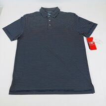 PGA Tour Men's Feeder Stripe Performance Golf Shirt Size Medium Peacoat ... - $21.99