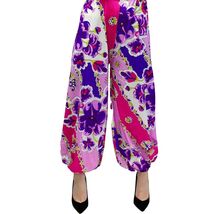 VTG 1960s Eduardo Op-Art Psychedelic Harem Pants Mod Nylon Lined S - $138.55