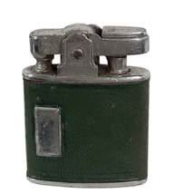 Ronson Princess Cigarette Lighter Made in USA Green Leather Wrapped - $15.85