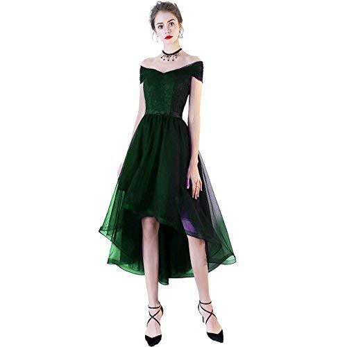 Plus Size High Low Off The Shoulder Prom Homecoming Dress Emerald Green US 22W