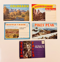 Postcard Folders Lot of Five from Colorado Pikes Peak Cripple Creek &amp; Mo... - $21.66
