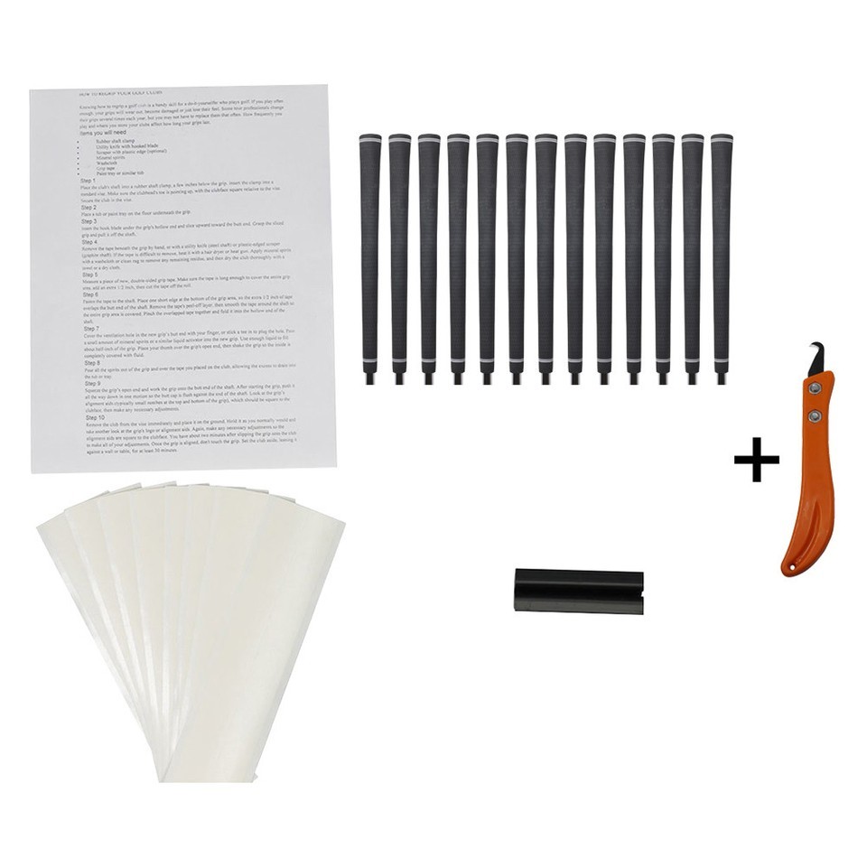 13 grips JUMBO OS Tour Pro Soft Black Round Golf Grips Grip Kit tape cla... - $48.95
