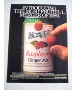 1989 Color Ad Schweppes Raspberry Ginger Ale Most Fruitful Merger of 1989 - $12.33 CAD