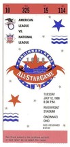 1988 MLB All Star Game Ticket Stub Cincinnati Reds - $91.27