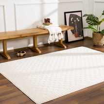 Ivory Checkered Area Rug Woolen carpet, Custom Carpet for floor wall shop now - £261.38 GBP+