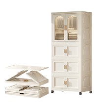 Folding Wardrobe Closet Organizer w/ Wheels - 71&quot; - $3,060.02 MXN