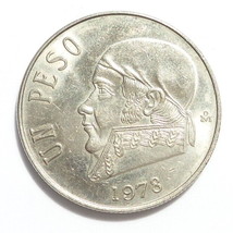 1978 Mexico Un Peso Rare Open 9 Error Coin - $21.95
