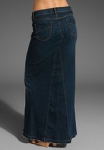 Womens Dark Long Genetic Denim NWT Jean Skirt 29 32 X 42 Tall Anthropologie Slit - £165.90 GBP