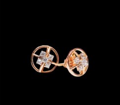 0.40ct Cubic Zirconia Round 18k Solid Rose Gold Screw Back Stud Earrings - £395.57 GBP