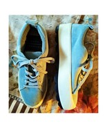ZARA Trafaluc Blue Faux Suede Platform Sneakers Sz 36/5.5 - $33.69 CAD
