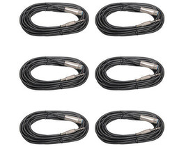 6 Mic Cords 25 Ft Foot Shielded Xlr Female To 1/4 Trs Balanced Microphone Cables - £59.07 GBP